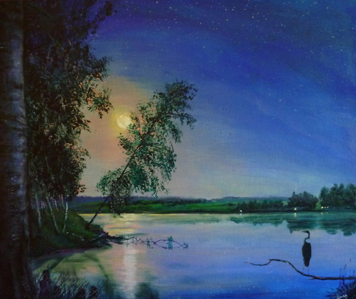 Суходольский Петр Александрович картины ночь Луна